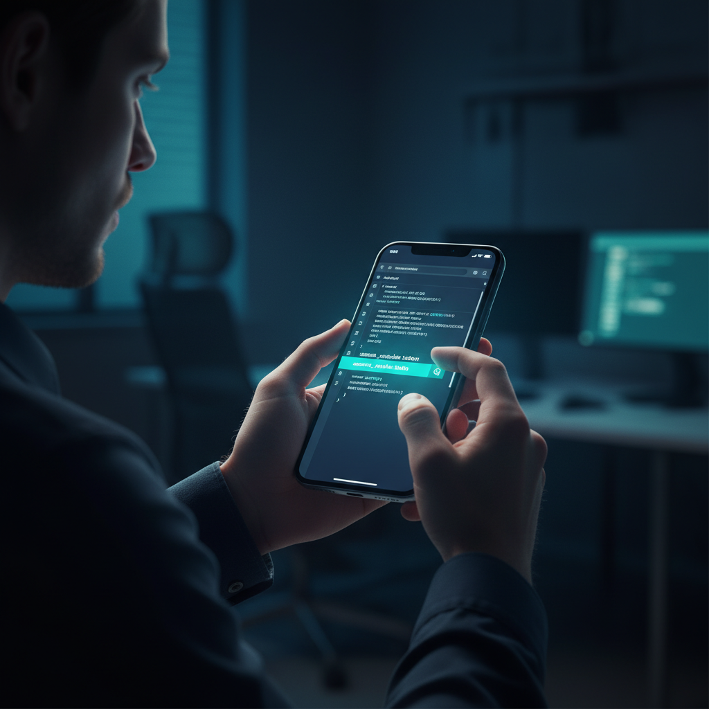 Nærbilde av mobilskjerm som viser sesjons-cookie-token i nettleserens utviklerverktøy